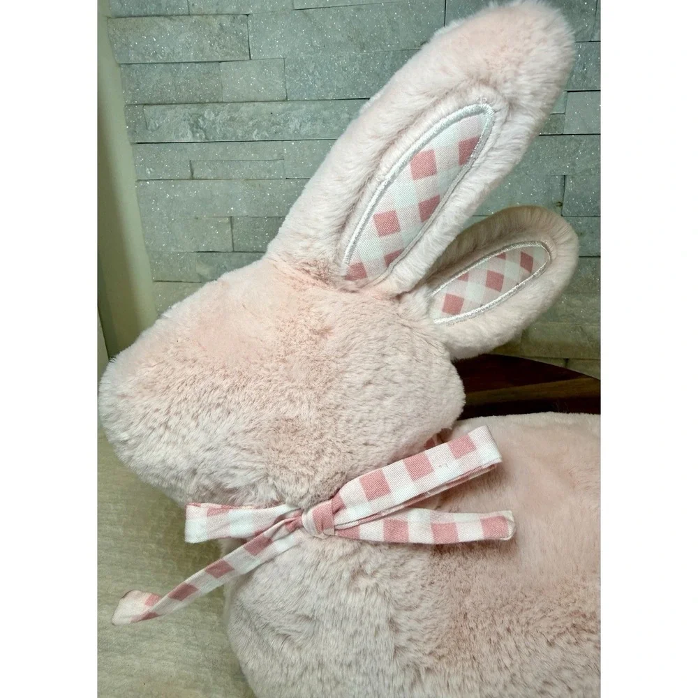 Cupcakes and Cashmere Easter Bunny Rabbit Pastel Pink Plush Pillow